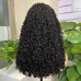 Stema #1B Natural Black Double Drawn Pissy Curl 13x4 Transparent Lace Frontal Wig 250% Density