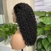 Stema #1B Natural Black Double Drawn Pissy Curl 13x4 Transparent Lace Frontal Wig 250% Density