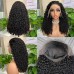 Stema #1B Natural Black Double Drawn Pissy Curl 13x4 Transparent Lace Frontal Wig 250% Density