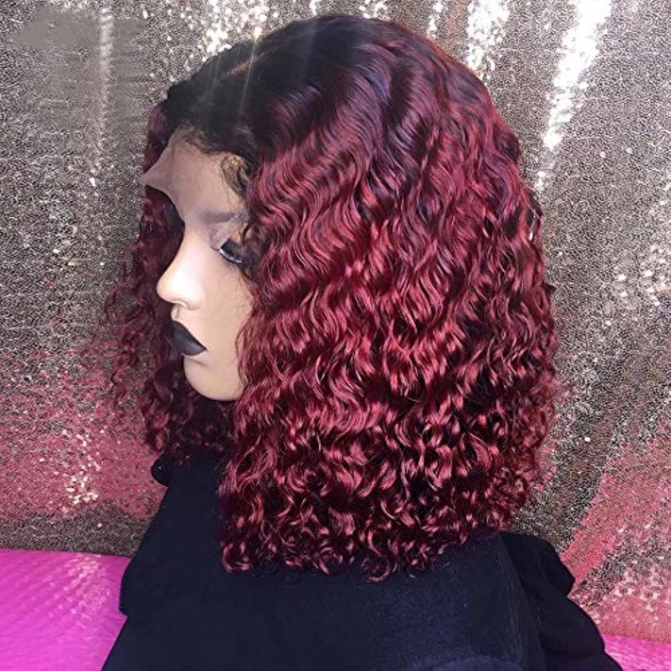 burgundy deep wave bob